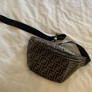 Fendi Monogram Black and Brown belt bag